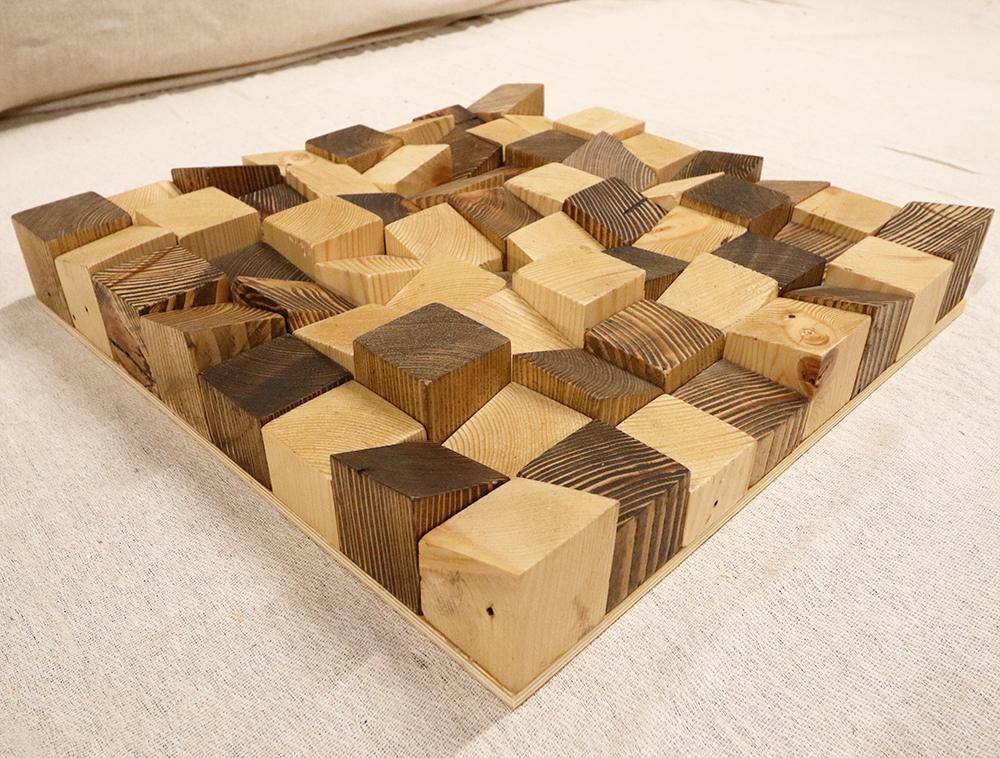 Sound diffuser / acoustic panel made from reclaimed wood