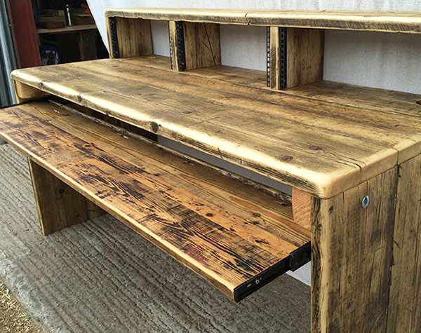 Studio desk made from reclaimed wood