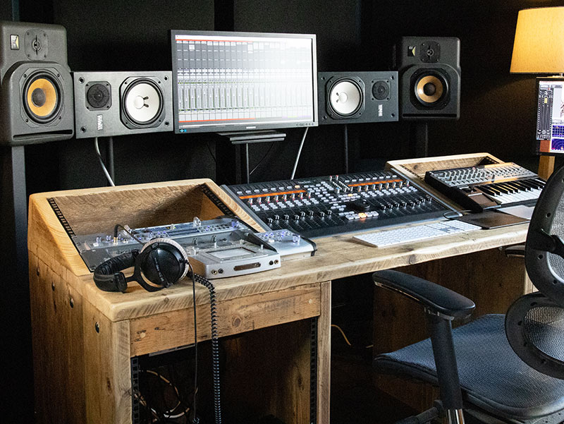 Custom recording studio desk