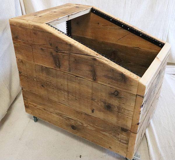 19" trolley rack made from reclaimed wood