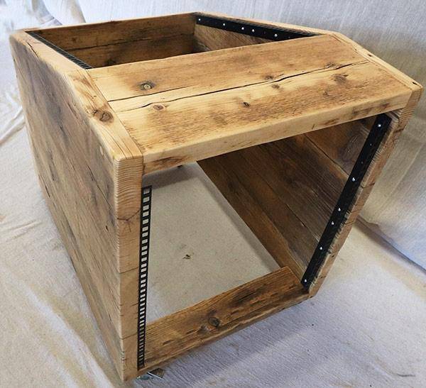 19" trolley rack made from reclaimed wood
