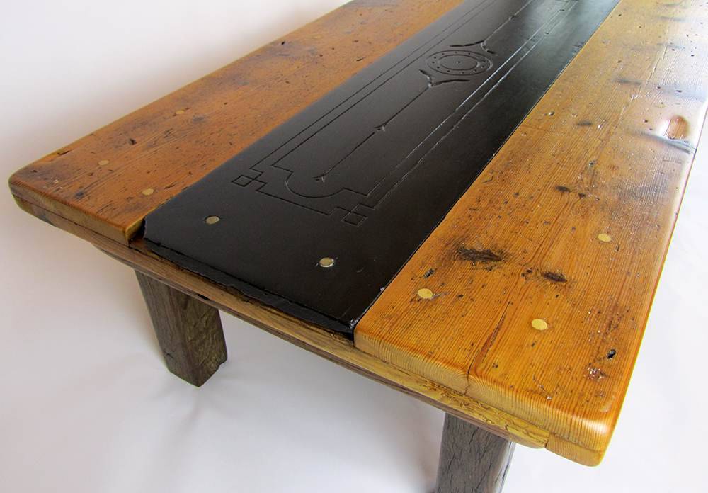 reclaimed wood chunky coffee table