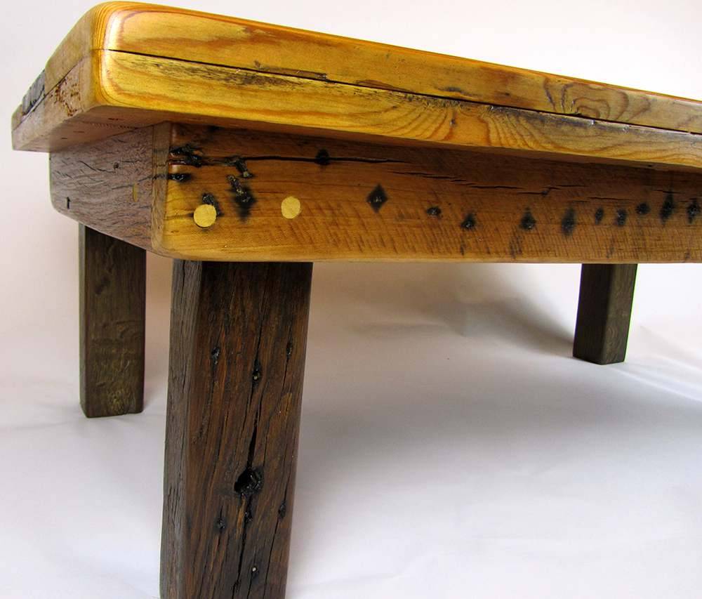 reclaimed wood chunky coffee table